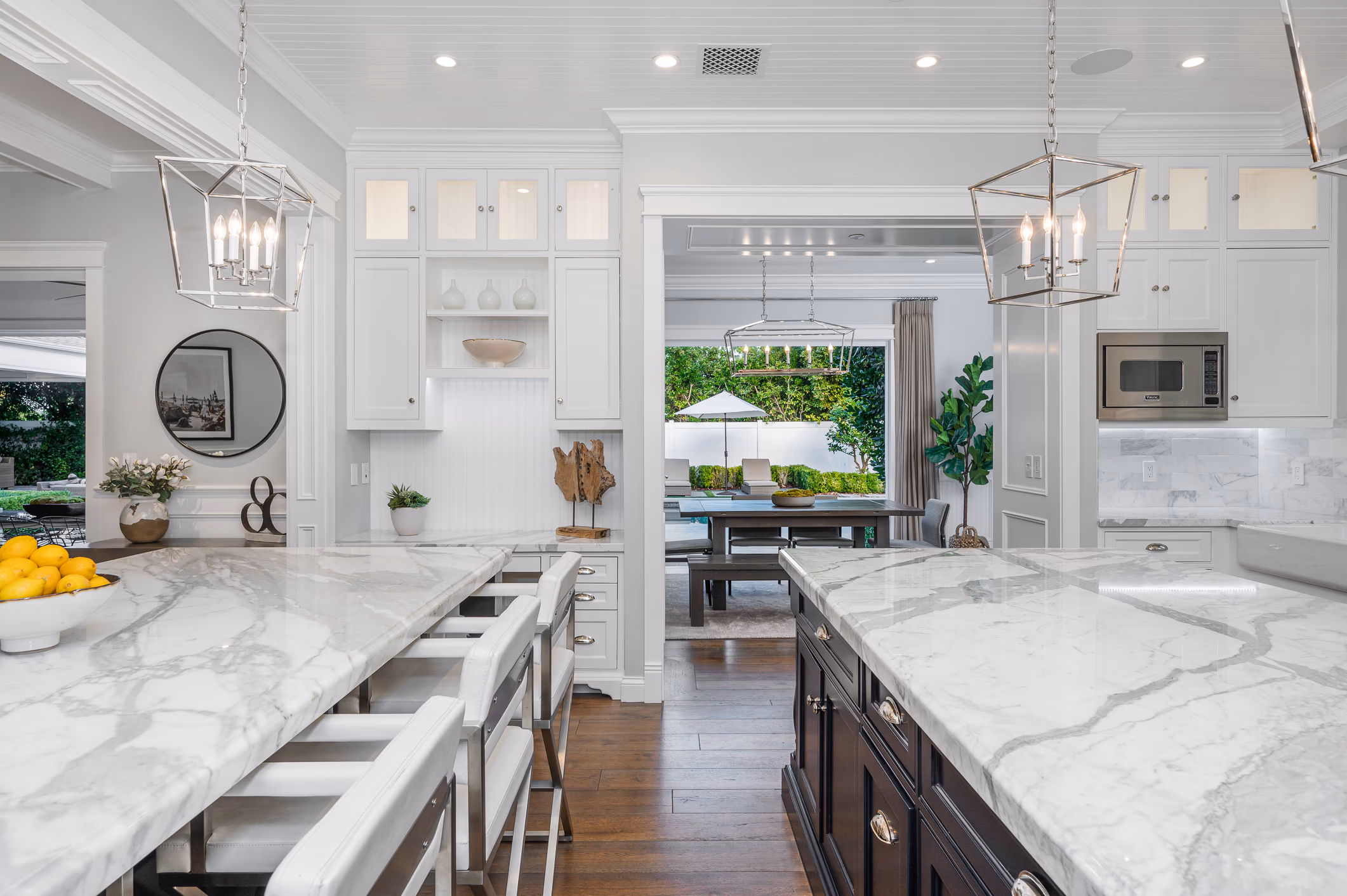 Bright, modern interior kitchen and common area of a treatment center facility